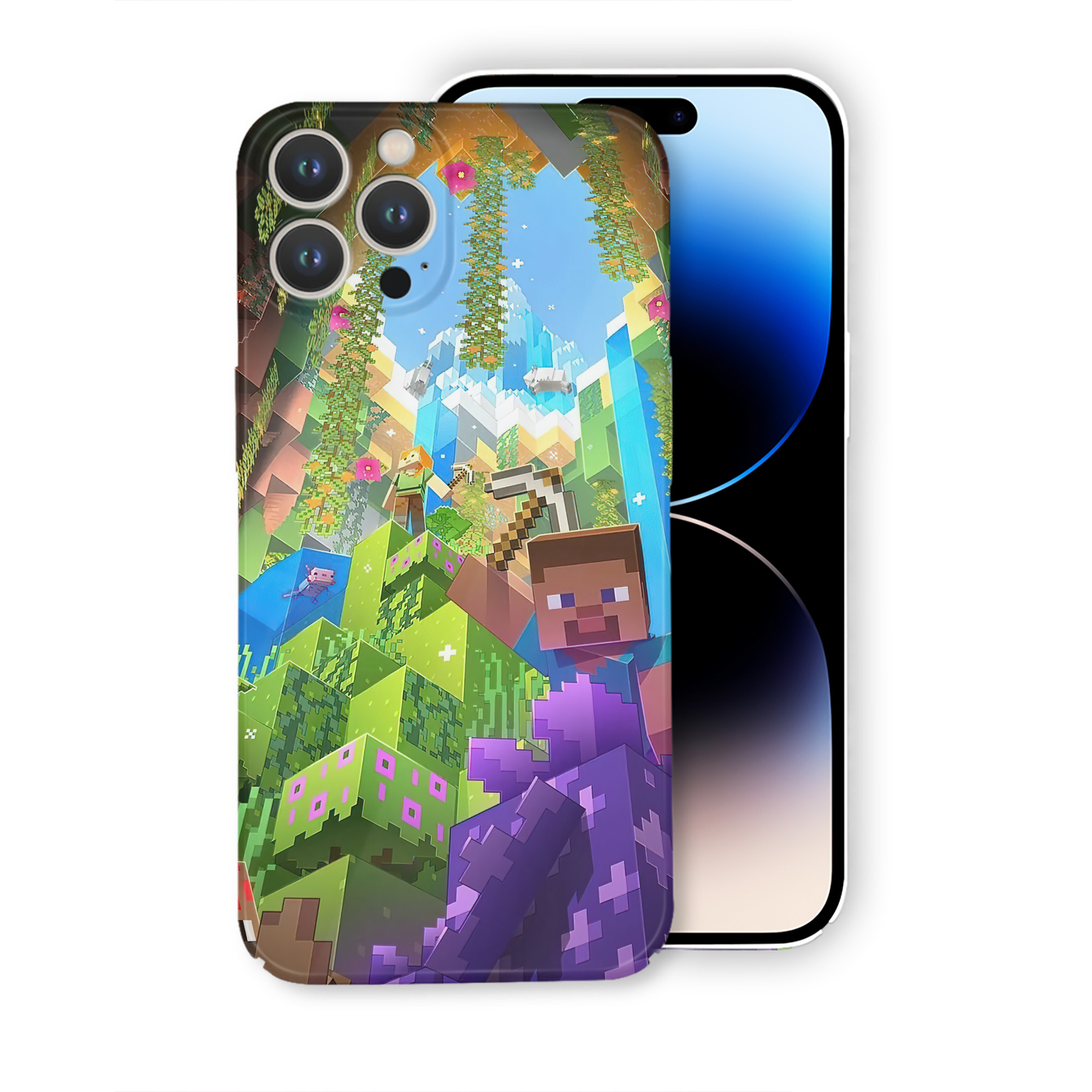 （画像用） マインクラフト ブロックの世界 Minecraft MC Block world 【iPhone 14シリーズ対応】ハードケース